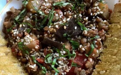 Râgout de lentilles aux aubergines